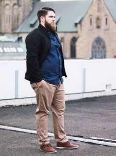 Heavy Men Outfits, Outfits For Heavy Men, Look Casual Hombre, Fat Guy Outfits, Chubby Guy Outfits, Large Men Fashion