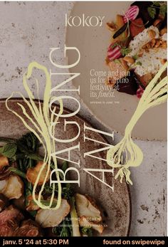 Modern Food Branding Design, Fine Dining Graphic Design, Farm To Table Restaurant Branding, Editorial Branding Design, Healthy Restaurant Branding, Restaurant Identity Design, Filipino Branding, Poster Design Restaurant, Culinary Branding