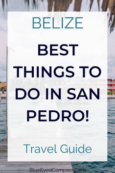 a pier with text overlay that reads, belize best things to do in san pedro travel guide