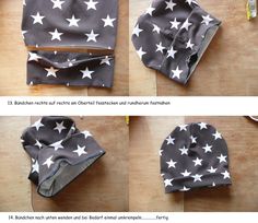 the instructions for how to sew a star - patterned hat with an invisible lining