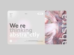 an abstract card with the words we're thinking abstra city in white and pink