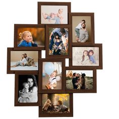 a collage of six photos with different family pictures on the front and back sides