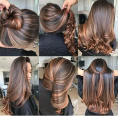 Balyage Long Hair, Hairstyles Trending, Brown Hair Looks, Summer Hair Highlights, Long Hair Color, Caramel Highlights