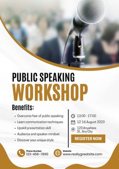 a poster for public speaking workshop