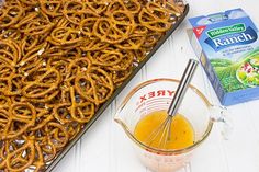 the pretzels are ready to be mixed in with other ingredients for this recipe