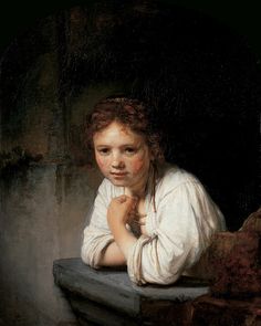 Rembrandt 'Girl in the Window’ 1645, Oil on canvas by Plum leaves, via Flickr Dulwich Picture Gallery, Google Art Project, Child Portrait, Pierre Auguste