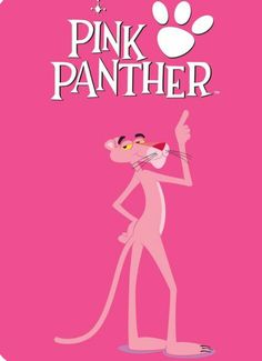 the pink panther movie poster with an image of a cat holding a mouse in it's hand