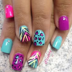 Instagram photo by dndang #nail #nails #nailart Super Cute Nails, Colorful Nail, Get Nails, Spring Nail, Cute Nail Art, Hot Nails, Manicure Y Pedicure, Fabulous Nails