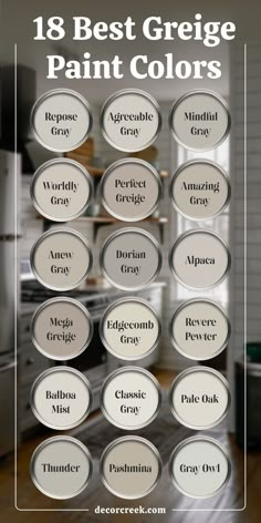 18 Best Greige Paint Colors | with Real Life Photos Best Greige Paint Color, Best Greige Paint, Best Greige, Neutral Interior Paint Colors, Tan Paint Colors, Warm Grey Paint Colors, Real Life Photos, Beige Paint Colors, Taupe Paint