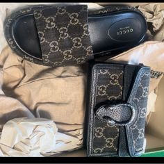 Shoes Worn Purse Used Gucci Platform Slides, Gucci Platform, Shoes Gucci, Platform Slides, Gucci Black, Gucci Shoes, Slides, Size 7, Purse