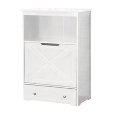 a white cabinet with drawers and doors