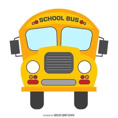 a yellow school bus is shown with the words school bus on it's side