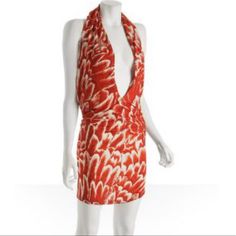 Never Worn, Perfect Condition Sexy Deep V Or Twist Neck Detail Fast Shipping Approx Laying Flat Chest 17 1/2” Bottom 14 1/2” Length 35” Scorpio Dress, Dresses Backless, Flat Chest, Once Upon A Time, Color Orange, Orange Color, Halter Dress, Twist, Womens Dresses