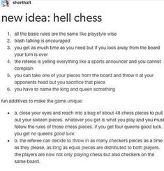 the new idea hell chess is shown in this screenshoter's facebook page