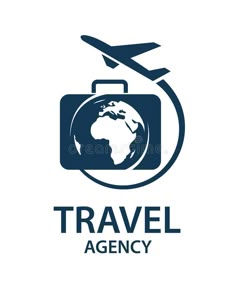 an airplane flies over the earth and is on top of it, with the words travel agency