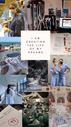 collage of images with doctors and nurses in scrubs