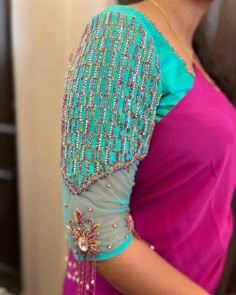 Full Maggam Work Blouse Designs, Exclusive Blouse Designs, Full Sleeves Blouse Designs, Maggam Blouses, Work Blouse Designs, Blue Blouse Designs, Blouse Works