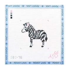 a cross stitch pattern of a zebra