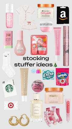 the top ten stocking stuff items are shown in this graphic style, with text overlay