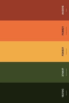 an image of the color palette in shades of green, orange and yellow