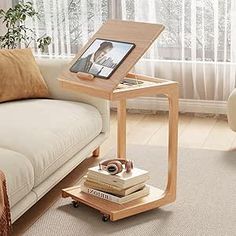 a living room with a couch, table and chair