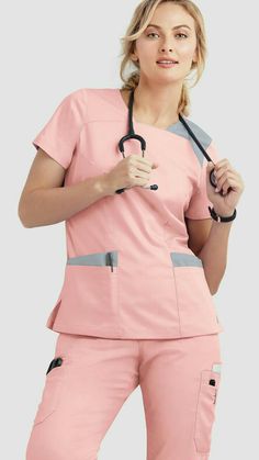 Red Scrubs Outfit, Nursing Scrubs Outfits, Cute Nursing Scrubs, Nurse Fashion Scrubs, Nurse Outfit Scrubs