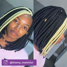 40 Stylishly Short Braids Hairstyles You'll Fall In Love With in 2024 - Coils and Glory Box Braids With Blonde Highlights, Box Braids With Blonde, Braids With Blonde Highlights, Braids With Blonde