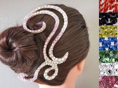 Ballroom hair jewelry, dance hair piece, ballroom ornament. Made with AB rhinestones or another color of your choice. You will need some U-pins, bobby pins and/or body, lash glue to fix this jewelry. The length is approx. 7 inches (18 cm). Look at other hair accessories: Small hair pieces, hair combs: https://bit.ly/3UC04FH Headpieces: https://bit.ly/3VCzmy1 Hair part jewelry: https://bit.ly/3Vf7waJ Big hair pieces, ornaments: https://bit.ly/3OOk1aR Subscribe to our newsletter with sales: https: Dance Hair Piece, Ballroom Dance Dress, Dance Hair, Ballroom Hair, Gymnastics Hair, Latin Dance Dress, Dance Hairstyles, Hair Jewellery, Lash Glue