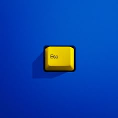 an esc button on a blue background