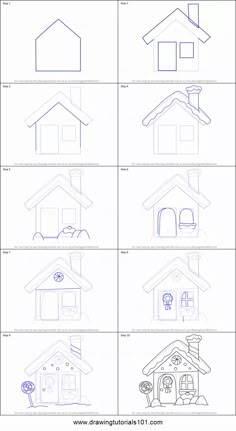 how to draw a house step by step instructions for kids and beginners with pictures