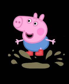 peppa pig running through mud in the dark