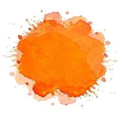 an orange paint splattered on top of a white background