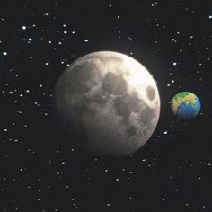 an image of the moon and earth from space