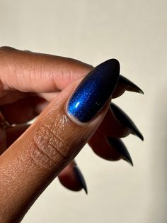 Jelly black with blue/purple multichrome shimmer 10-free. Vegan. Cruelty-free. Nontoxic. We suggest using a base coat and 2-3 coats of polish followed by a top coat. This polish comes with a removable handmade decorative bronze cap atop our standard black matte nail polish cap - merging artistry with function. Swatches by @eviltwinnails @polish.d_ @melly.k.nails @melanated.mani K Nails, Cuticle Cream, Matte Black Nails, Matte Nail Polish, Matte Nail, Nail Shop, Matte Nails, Base Coat, Black Matte