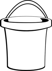 a black and white drawing of a trash can with the lid open on it's side