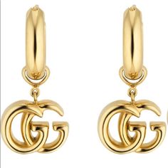 Gold Gg Earring Male Earrings, Dark Red Lips, Gucci Jewelry, Blouse Nordstrom, Gold Earrings Designs, Chiffon Gown, Men Earrings, Fabric Gift Bags, Gold Collection