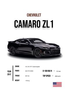 the chevrolet camaro zl1 is shown in this ad for its upcoming model