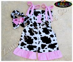 Zamakerr Clothing Co. presents this adorable Custom Boutique Girl COW LIGHT PINK GINGHAM ROMPER / ALL IN ONE Available Sizes - 3 6 9 12 18 24 month Size 2T 2 3T 3 4T 4 5T 5 6 7 8 OUR GUARANTEE TO YOU QUALITY TOP NOTCH SEWING AND PROMPT COMMUNICATION (usually within 1 hour M-F)(usually within 2-3 hours WEEKENDS). Ordering up a size is not suggested. Outfits are very true to size with a little more room for growth If concerned about sizing please let us know after check out and the necessary measu Farm Third Birthday Party Girl, Cute Fitted Gingham Sets, Cute Gingham Sets For Playtime, Cute Plaid Sets For Spring, Cute Gingham Playtime Sets, Cute Plaid Spring Sets, Cute Gingham Cotton Sets, Cow Cake Smash, Cow First Birthday Girl