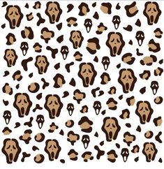 brown and white dog faces are shown in the shape of an animal's head