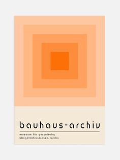 an orange square with the words bauhus - achicu on it