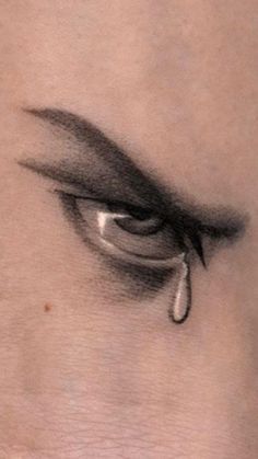 an eye with tears drawn on it