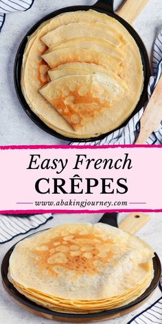 an easy french crepe recipe in a skillet