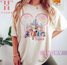 Disney Bride Squad Shirt, Disney Bachelorette Party Shirt, Minnie Bride Shirts, Team Bride Shirt Disney Bridesmaid Gifts, Disney Bachelorette Party Theme, Disney World Bachelorette Party, Disney Bachelorette Party Favors, Bachelorette Party Disney, Disney Bachelorette Shirts, Disneyland Bachelorette, Bride Tshirts, Disney Bachelorette Party Shirts