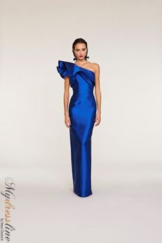 Looking for a show-stopping gown that will turn heads? This gorgeous Frascara gown is perfect for making a statement. The ruffled detail on the bodice and column silhouette are both chic and unique, while the hidden side seam zipper and satin lining add a touch of luxury. Made from a silk and wool blend, this gown is sure to keep you comfortable all night long. Off-shoulder Ruffled Gown For Formal Events, Off-shoulder Ruffled Gown For Formal Occasions, Asymmetrical Neckline Ruffled Evening Dress For Wedding, One Shoulder Dress With Ruffles For Wedding, Formal Off-shoulder Ruffled Gown, One Shoulder Ruffle Dress With Asymmetrical Neckline For Wedding, Ruffled One Shoulder Dress With Asymmetrical Neckline For Wedding, One Shoulder Wedding Dress With Ruffles And Asymmetrical Neckline, Asymmetrical Neckline Gown With Ruffles For Gala