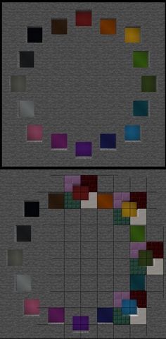 an image of some sort of color scheme in minecraft with different colors and shapes