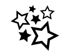 black and white stars on a white background