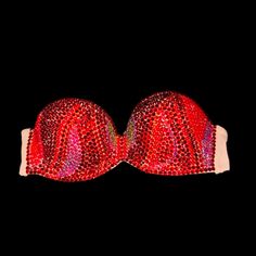 Welcome, Gorgeous Sparkly Crystal Rhinestone Bra! Made To Last Permanent Design Can Be Worn Many Times With All Different Outfits For Dancers Or Costumes! Looks Fab Underneath A Sheer Top Or Dress! Colours;Siam Red Garnet Red Siam Iridescent & Red Flame Design;Swirls To Make Colour Changes;Add To Bundle Style; Standard Padded Cups If You Would Like Extra Padding Or Natural Boost (No Padding) Or Don’t See Your Size Available Please Add To Bundle To Discuss Comment Or Send A Message After Purchase Rhinestone Bra, Nude Bra, Flame Design, Sheer Top, Strapless Bra, Make Color, Different Outfits, Red Garnet, Bra Tops