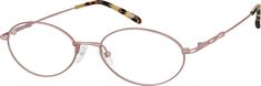 These chic oval glasses offer tremendous value and style. The wide metal frame features adjustable nose pads and acetate temple tips for comfort. It is available in pink with tortoiseshell temple tips or silver with black temple tips. | Zenni Oval Prescription Glasses Rose Gold Tortoiseshell Stainless Steel Frame Oval Glasses Frames, Diamond Face Shape, Oval Glasses, Oval Eyeglasses, Zenni Optical, Stainless Steel Frame, Prescription Eyeglasses, Prescription Glasses, Glasses Frames