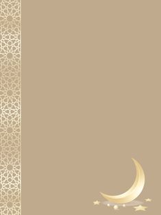 the moon and stars are in front of a beige background with an intricate pattern on it