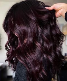 Late Summer Hair Color Brunette, Fall Hair Color For Brunettes Dark, Brunette Purple Highlights, Darkest Red Hair, Fall Purple Hair, Dark Reddish Brown Hair Color, Burgundy Purple Hair, Burgundy Highlights On Dark Hair, Light Burgundy Hair